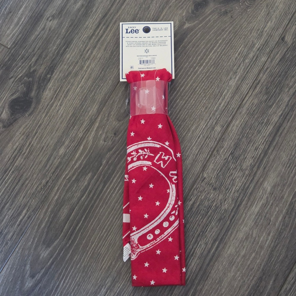 Lee x Kacey Musgraves Bandana with Concho Unisex Cotton Red Navy Western Cowgirl - Picture 7 of 15